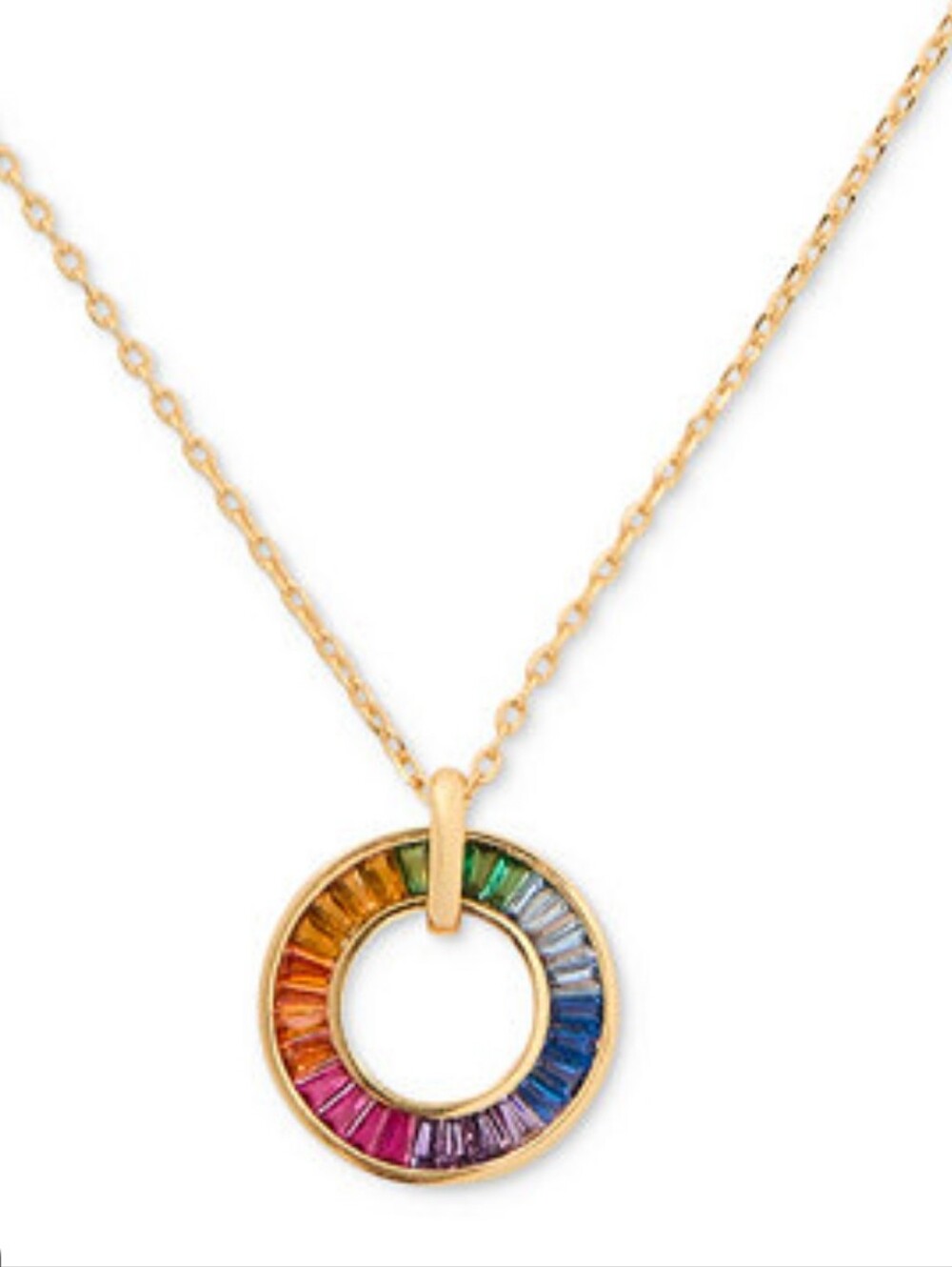 kate spade new yorkGold-Tone Rainbow Joy Pendant Necklace, 16" + 3" extender
